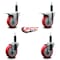 Service Caster 4'' Red Poly Swivel 1'' Expanding Stem Caster Set 2 Total Lock Brakes, 4PK SCC-EXTTL20S414-PPUB-RED-2-S-2-1 - alternate 4